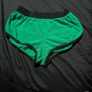 Women's Green Shorts with Black Trim